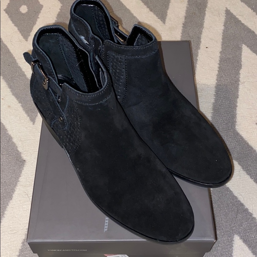 Black suede booties